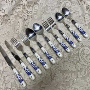 Vintage, Carnival Thailand, 10-pc Quality Blue Willow Flatware, Service fo 2