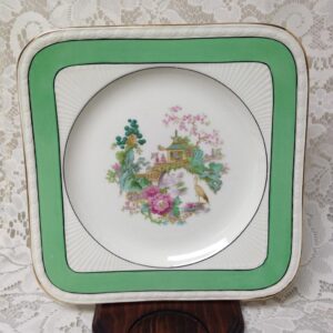 Vintage, Rare, Myott, England,Variant, Green Trim Gaudy Blue Willow, 8in Plate B