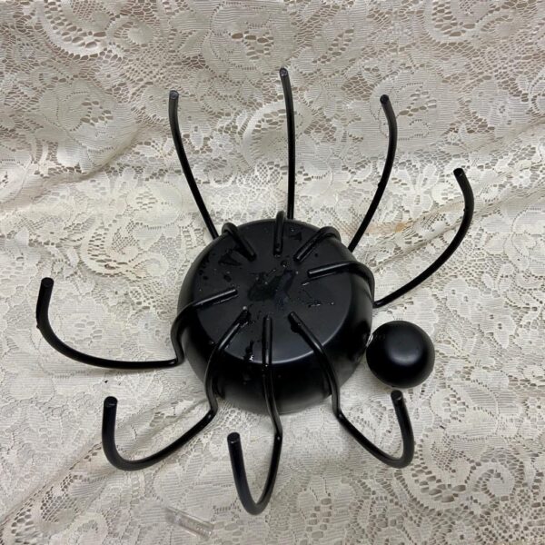 Vintage, 2pc Figural Spider Candle Lamp Stand 12in H x 12in D