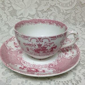 Vintage, Allerton, England, Variant Red Willow Cup and Saucer