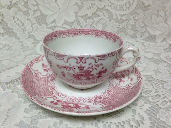 Vintage, Allerton, England, Variant Red Willow Cup and Saucer