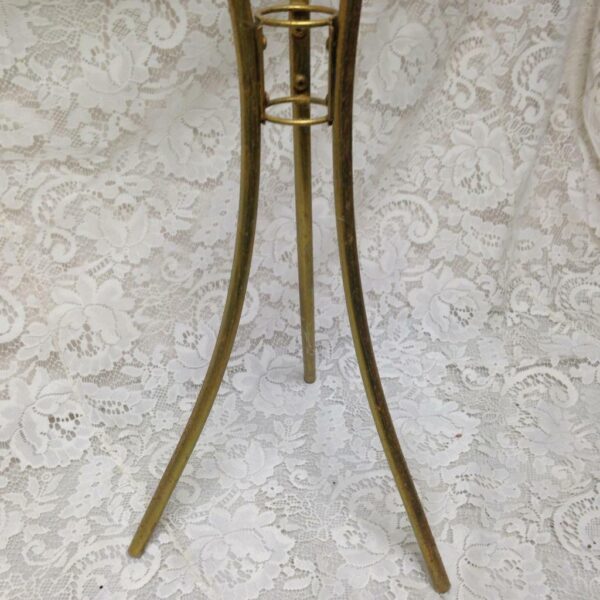 Beautiful, Blue Willow, Brass and Glass Candle Stand 28in H x 9.5in D