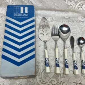 Vintage, 5-pc Oxford Hall Japan Blue Willow Hostess Set