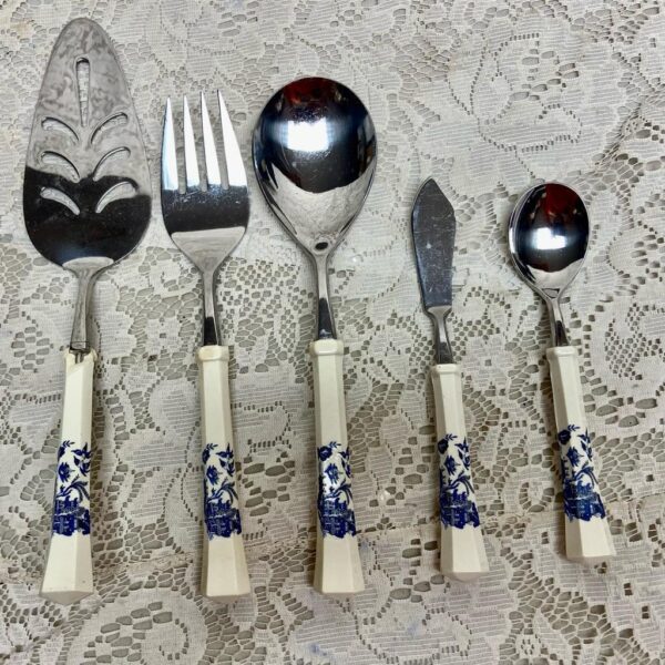 Vintage, 5-pc Oxford Hall Japan Blue Willow Hostess Set