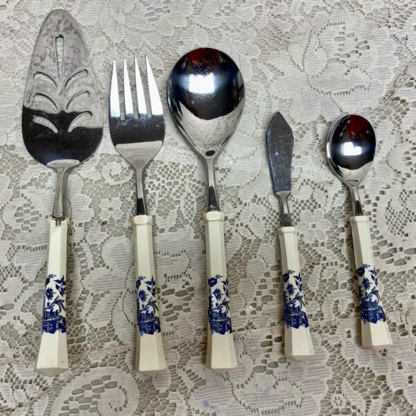 Vintage, 5-pc Oxford Hall Japan Blue Willow Hostess Set