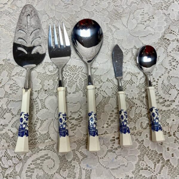 Vintage, 5-pc Oxford Hall Japan Blue Willow Hostess Set