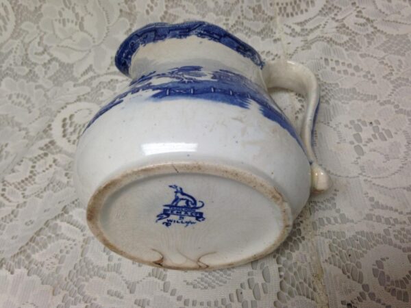 Vintage, Rare, Edge Malkin, England, Blue Willow 6.5in Pitcher, 3.5in Tumblers