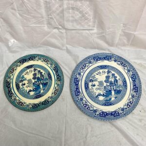 Vintage, Rare, Blue Willow, Lot of 2, 6in and 7in Tin Round Hot Pad, Tea Tile