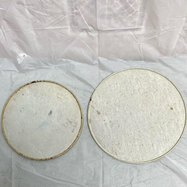 Vintage, Rare, Blue Willow, Lot of 2, 6in and 7in Tin Round Hot Pad, Tea Tile