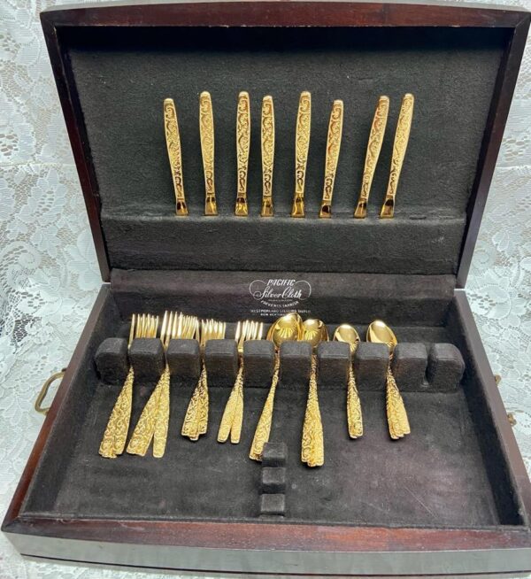 Vintage, 39-pc American, Golden Heritage Flatware for 8 with Box