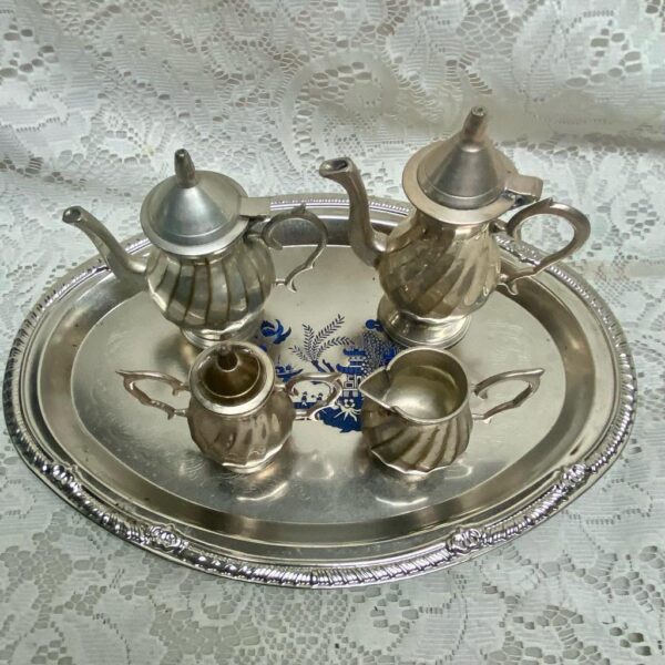 Vintage, Rare 6-pc Silver Plated Childs Tea Set