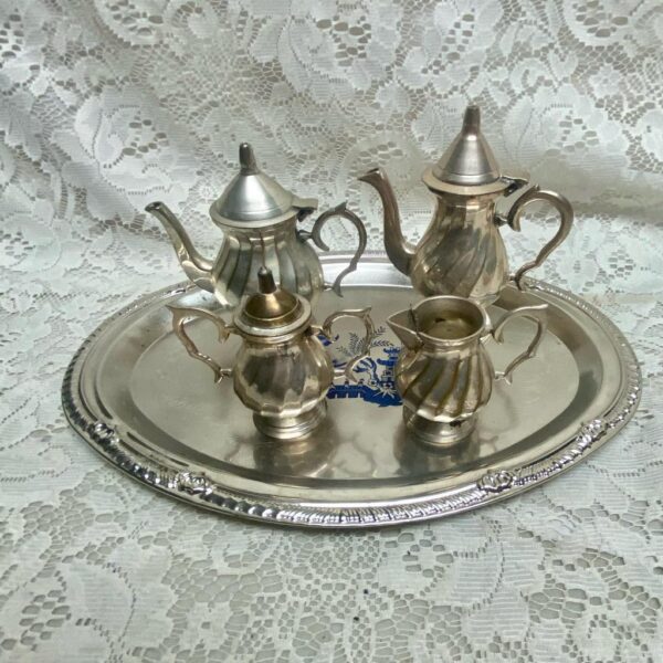 Vintage, Rare 6-pc Silver Plated Childs Tea Set