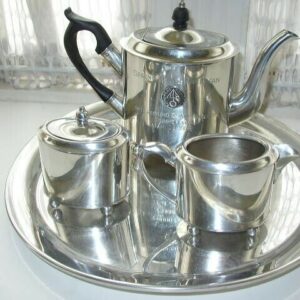 Vintage Steiff Pewter ATA Presentation Coffee -Tea Set (2)