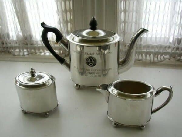 Vintage Steiff Pewter ATA Presentation Coffee -Tea Set (2)