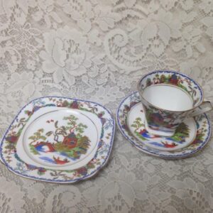 Vintage, Standard China, England,Gaudy Blue Willow Trio Tea Set-Cup, Saucer, BP