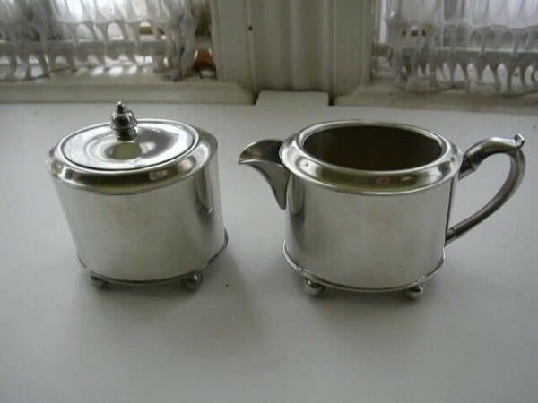 Vintage Steiff Pewter ATA Presentation Coffee -Tea Set (2)