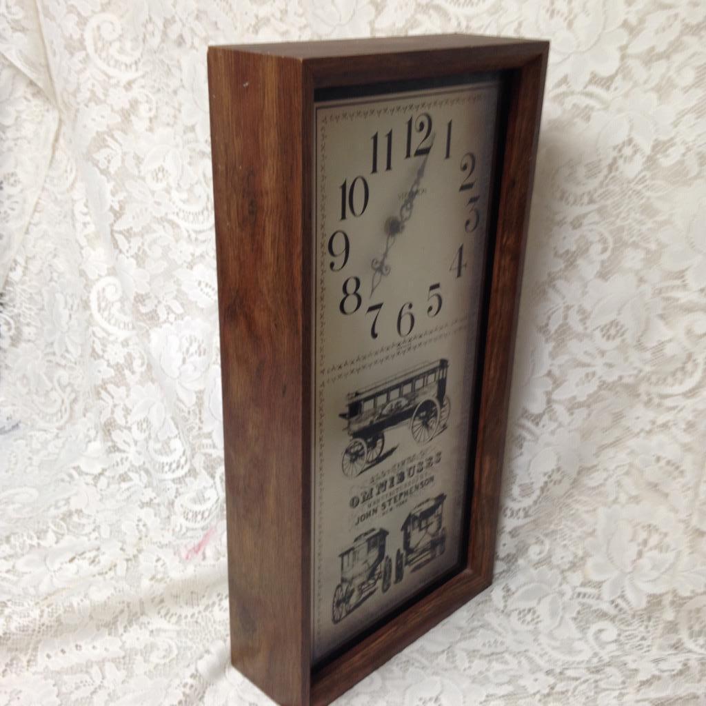 Vintage, John Stephenson Omnibus- Verichron Clock 19.5in x 12in x 4in