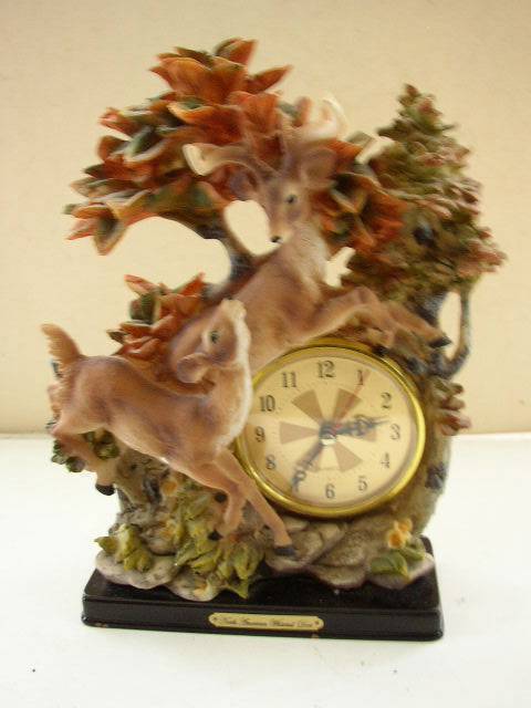 Beautiful, North American White Tail Deer Quartz Clock 10in H x 8in W