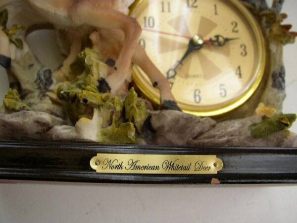 Beautiful, North American White Tail Deer Quartz Clock 10in H x 8in W