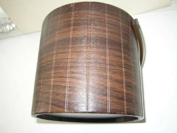 Vintage Barware, 1960s Wood Grain Ice Bucket 9in x 8in