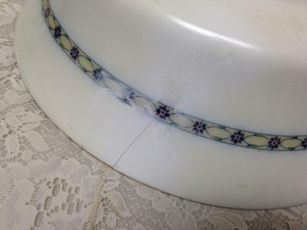 Vintage Rare Bisto-England, Flow Blue Floral XL 16in Wash Bowl-9.5in Pitcher Set