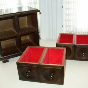 Vintage, Japan, 4-Drawers Wooden Treasure, Coin or Trinket Box