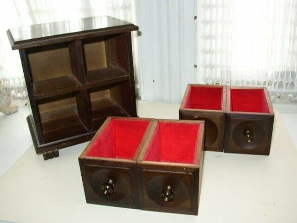 Vintage, Japan, 4-Drawers Wooden Treasure, Coin or Trinket Box