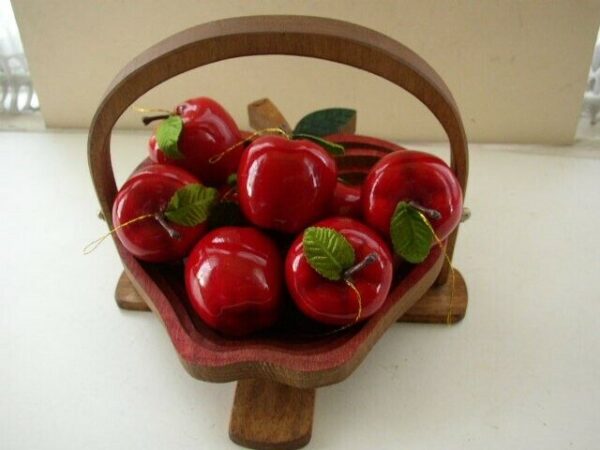 Beautiful, Wooden, Handcrafted Folding Apple Basket