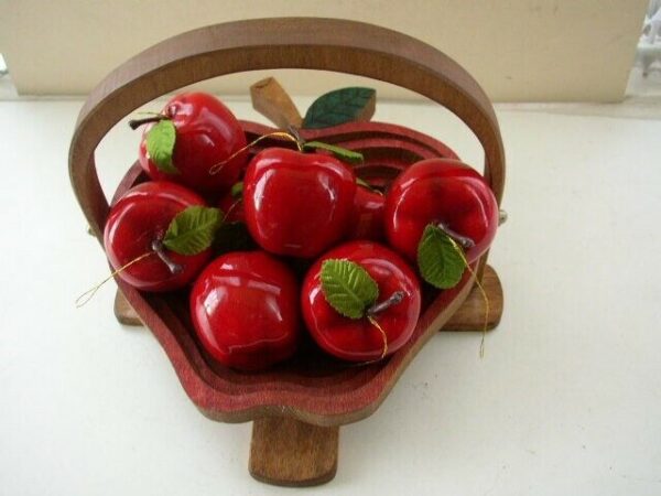 Beautiful, Wooden, Handcrafted Folding Apple Basket