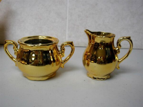 Vintage, Made in Japan, 12-pc Musical-Gilded Ceramic Tea Set