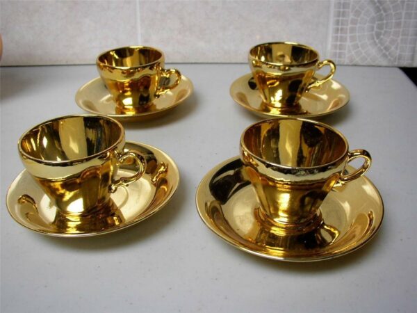 Vintage, Made in Japan, 12-pc Musical-Gilded Ceramic Tea Set