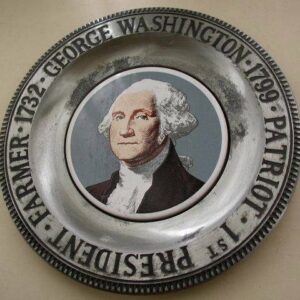 Vintage Pewter Historical Plate: George Washington, 1732-1799