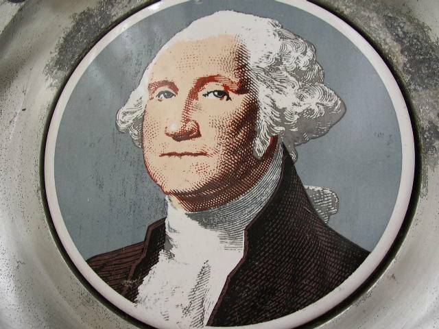 Vintage Pewter Historical Plate: George Washington, 1732-1799