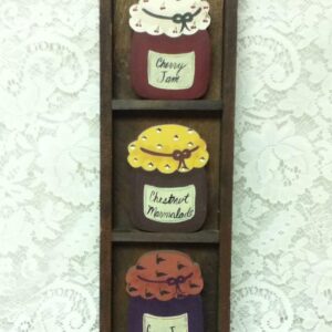 Vintage, Beautiful, 17in x 6in, Fruit Jam Jars Decorative Wooden Plaque