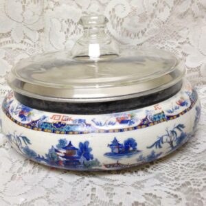 Vintage, Parrot Pat.Gaudy Blue Willow, 8.5inDx6inH Soup Tureen-Pasta- Salad Bowl