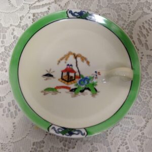 Antique Noritake Moriyama Polychrome- Gaudy Blue Willow, Cheese or Tea Bag Plate