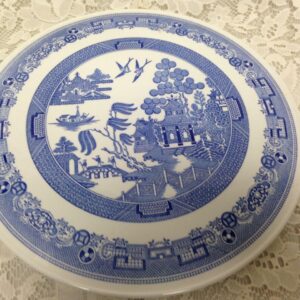 Vintage, Rare, English, Spode Blue Willow 11.5in D Cake Platter or Stand