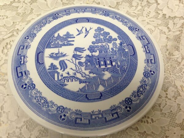 Vintage, Rare, English, Spode Blue Willow 11.5in D Cake Platter or Stand