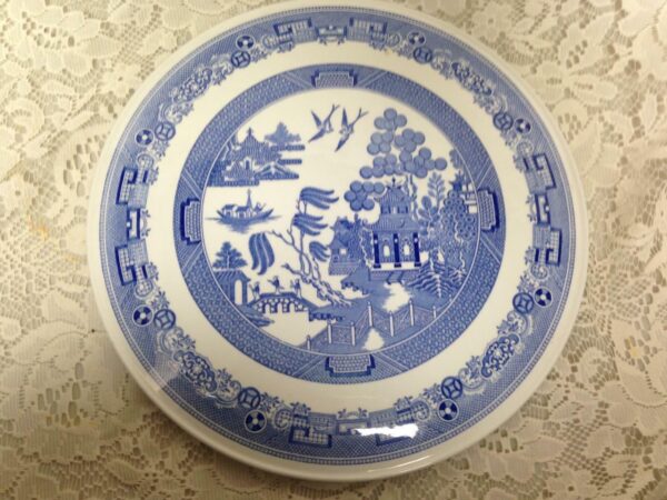 Vintage, Rare, English, Spode Blue Willow 11.5in D Cake Platter or Stand