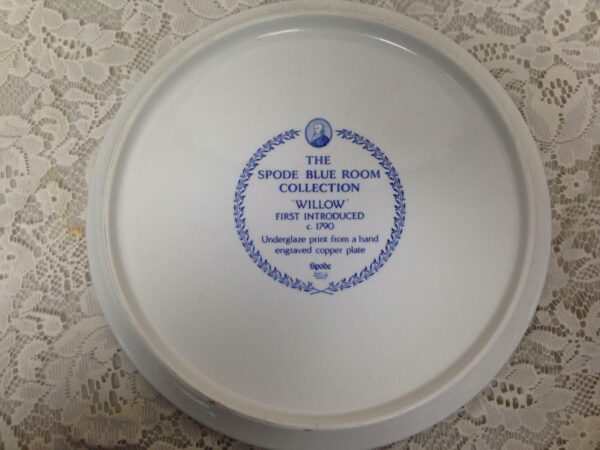 Vintage, Rare, English, Spode Blue Willow 11.5in D Cake Platter or Stand