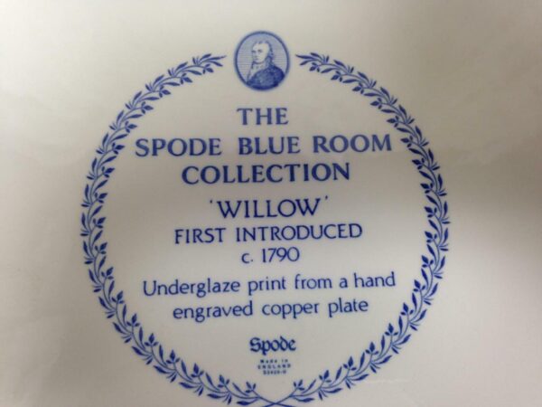 Vintage, Rare, English, Spode Blue Willow 11.5in D Cake Platter or Stand