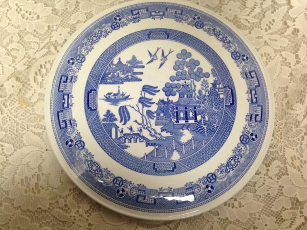 Vintage, Rare, English, Spode Blue Willow 11.5in D Cake Platter or Stand