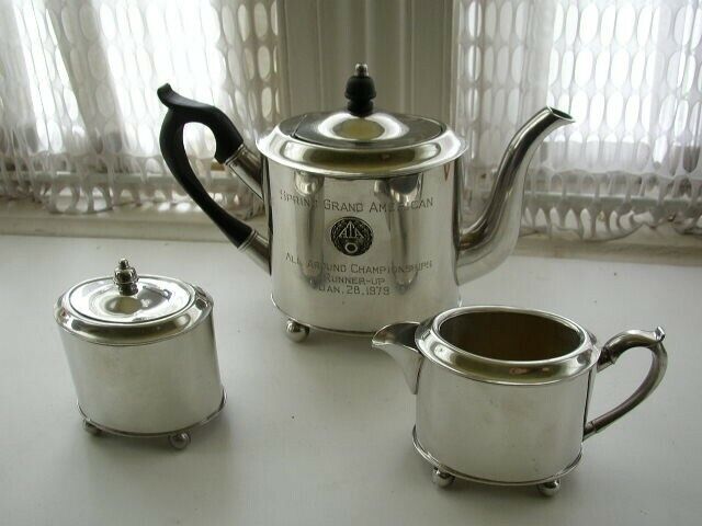 Vintage Steiff Pewter ATA Presentation Coffee -Tea Set