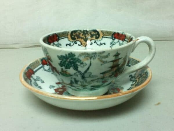 Vintage, Rare P. Regout, Holland, 2pc Variant, Gaudy Blue Willow Cup and Saucer