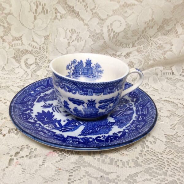 Vintage, Flair-Japan, 3-pc Blue Willow Trio Tea-Dinner Set