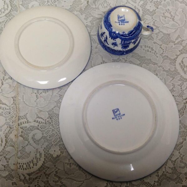 Vintage, Flair-Japan, 3-pc Blue Willow Trio Tea-Dinner Set