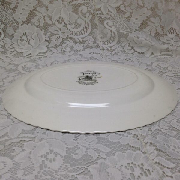 Vintage, Rare, Myott, England,Variant, Gaudy Blue Willow, 12.5x10 Oval Platter