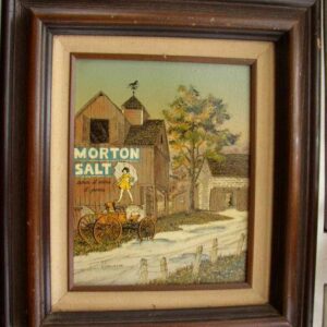 Vintage, Morton Salt Advertising Painting on Canvas by H. Hargrove