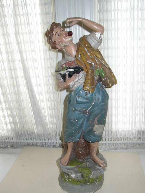 Antique No. 517, Boy Cherry Picker Chalk Sculpture