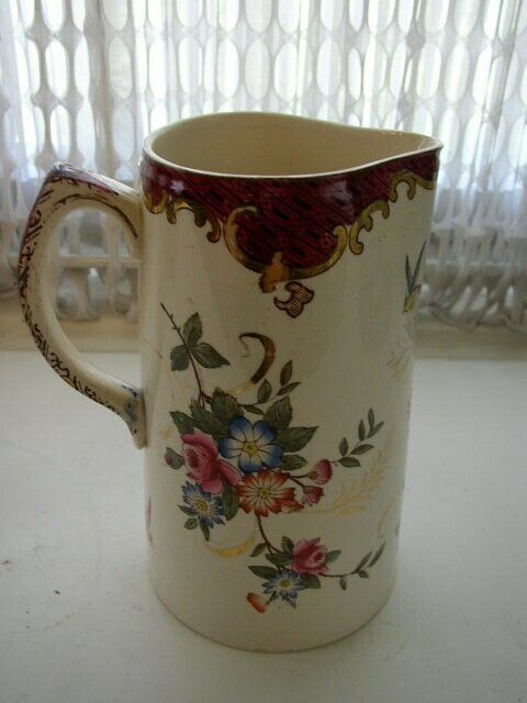 Antique, Rare, Chelsea Birds and Floral Pitcher